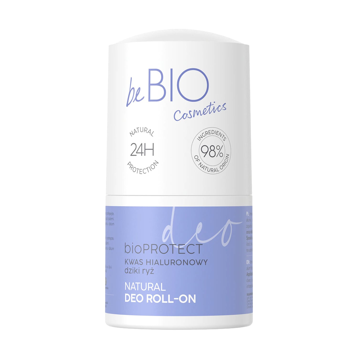 Кульковий дезодорант beBIO Natural Deo Roll-On Гіалуронова кислота та дикий рис, 50 мл